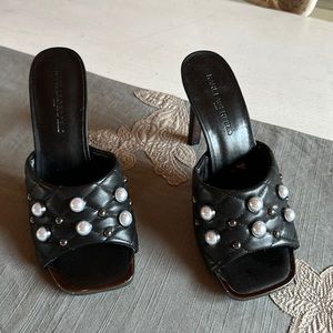 Karl Lagerfeld - Black Amina Studded Heeled Mule
